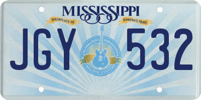 MS license plate JGY532