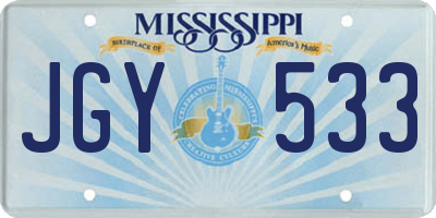 MS license plate JGY533
