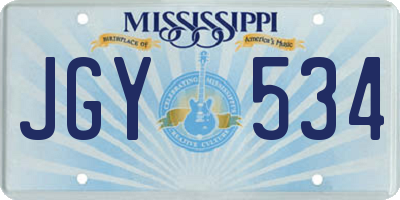 MS license plate JGY534