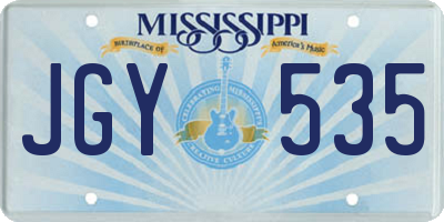 MS license plate JGY535