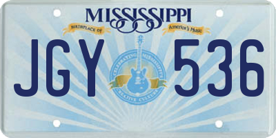 MS license plate JGY536