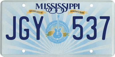 MS license plate JGY537