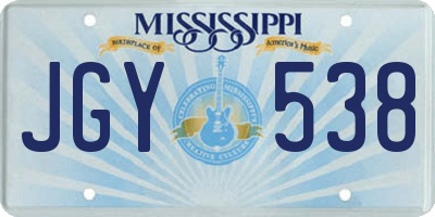 MS license plate JGY538