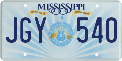 MS license plate JGY540