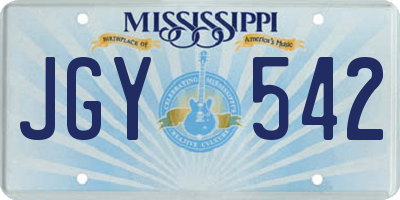 MS license plate JGY542