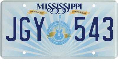MS license plate JGY543