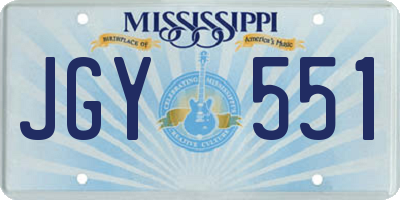 MS license plate JGY551