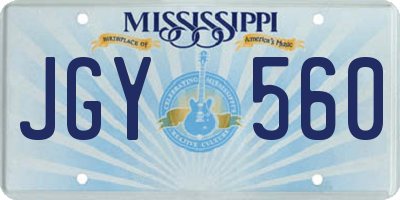 MS license plate JGY560