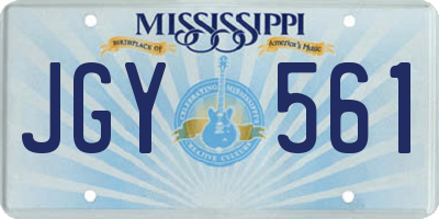 MS license plate JGY561