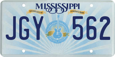MS license plate JGY562