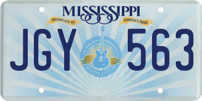 MS license plate JGY563