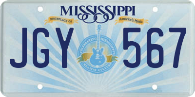 MS license plate JGY567