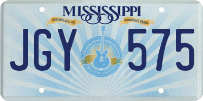 MS license plate JGY575