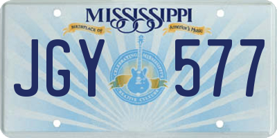 MS license plate JGY577