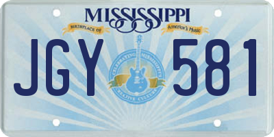 MS license plate JGY581