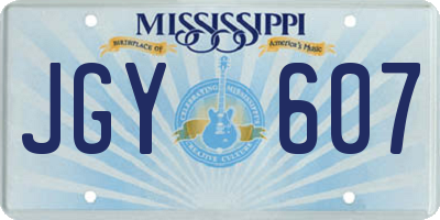 MS license plate JGY607