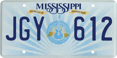 MS license plate JGY612