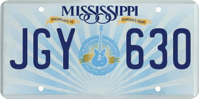 MS license plate JGY630