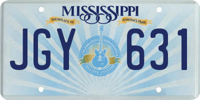 MS license plate JGY631