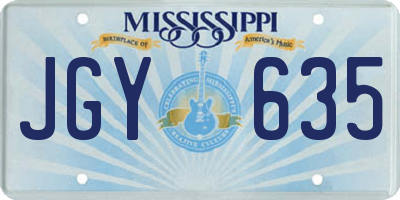 MS license plate JGY635