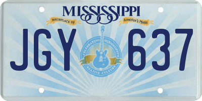MS license plate JGY637
