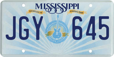 MS license plate JGY645