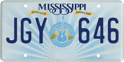 MS license plate JGY646