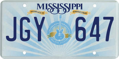 MS license plate JGY647