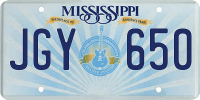 MS license plate JGY650