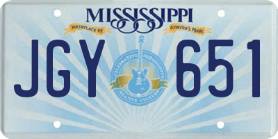 MS license plate JGY651