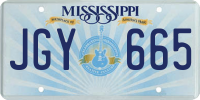 MS license plate JGY665
