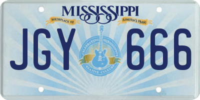MS license plate JGY666