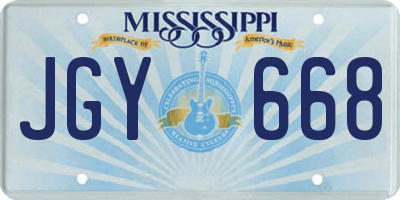MS license plate JGY668