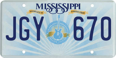 MS license plate JGY670