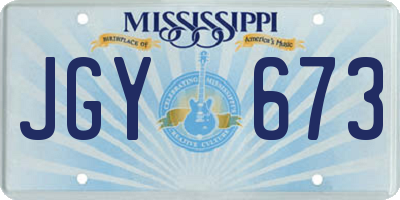 MS license plate JGY673