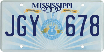 MS license plate JGY678