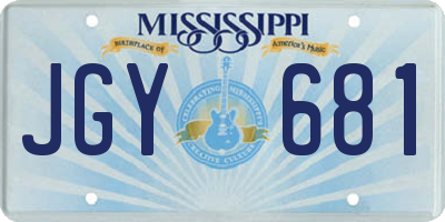 MS license plate JGY681