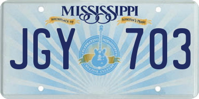 MS license plate JGY703
