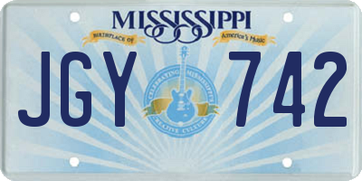 MS license plate JGY742
