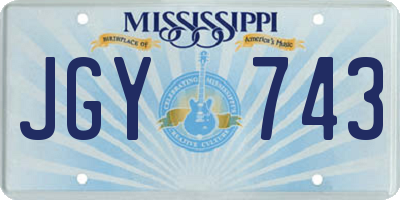 MS license plate JGY743