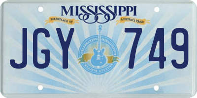 MS license plate JGY749