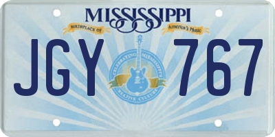 MS license plate JGY767