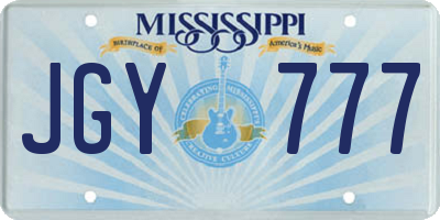 MS license plate JGY777