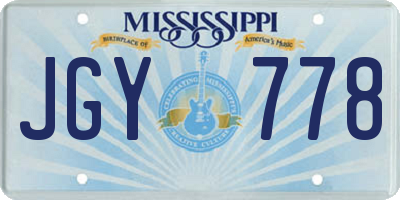 MS license plate JGY778