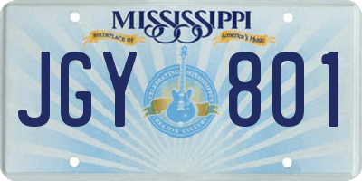 MS license plate JGY801