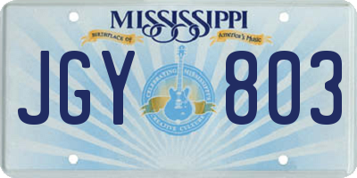 MS license plate JGY803