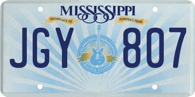 MS license plate JGY807