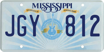 MS license plate JGY812