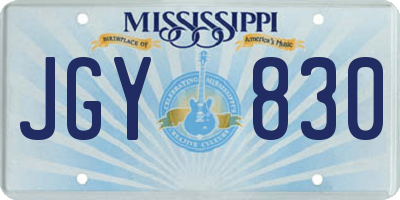 MS license plate JGY830