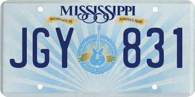 MS license plate JGY831